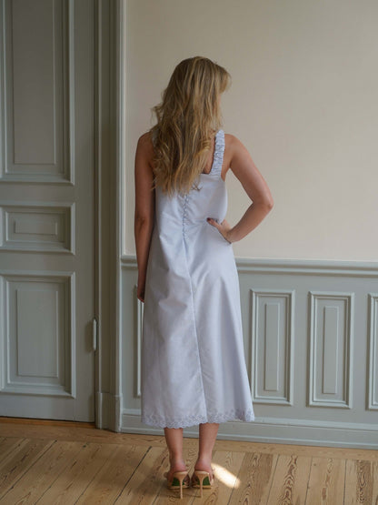 Breezy Embroidered Dress Blue