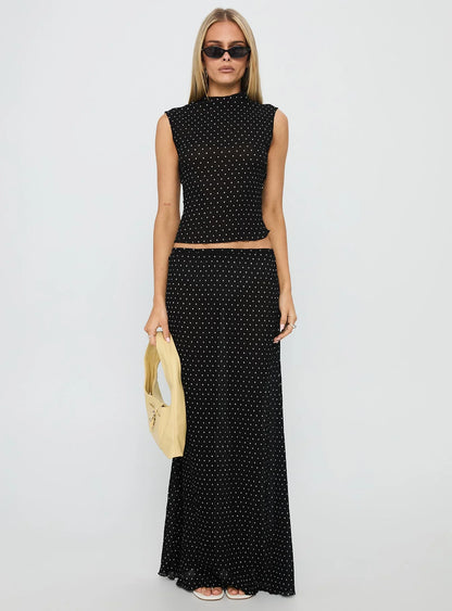 Ford Maxi Skirt Onyx Polka