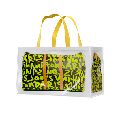 Tita Elvie Duffle Grocery Bag, Brown Canvas, Large
