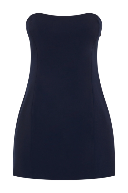 Neeka Strapless Bow Back Mini Dress - Navy