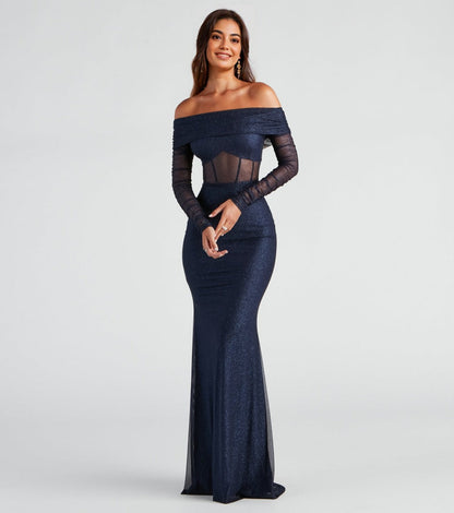 Mandy Glitter Mesh Mermaid Dress
