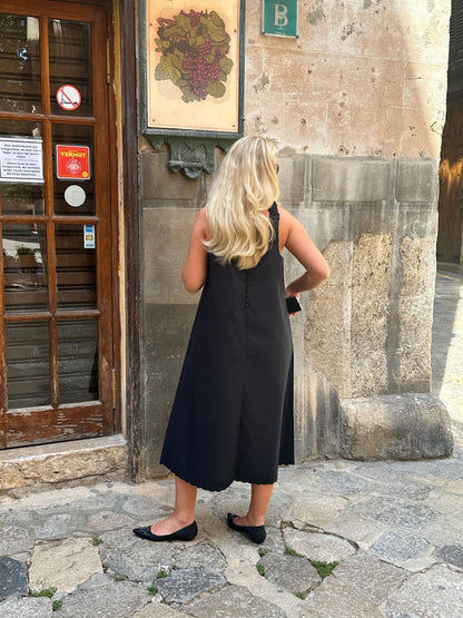 Breezy Embroidered Dress Black