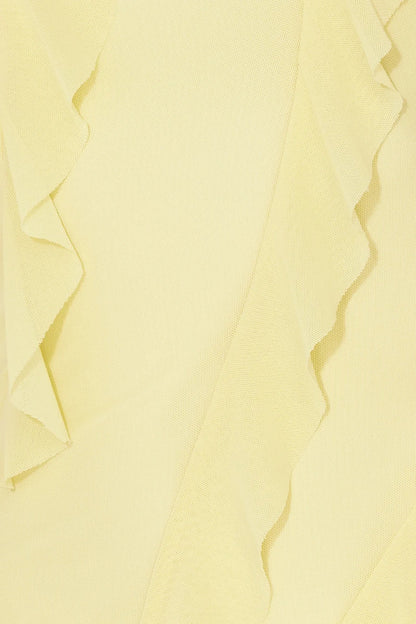 Gleaming Days Mesh Frill Maxi Dress Yellow