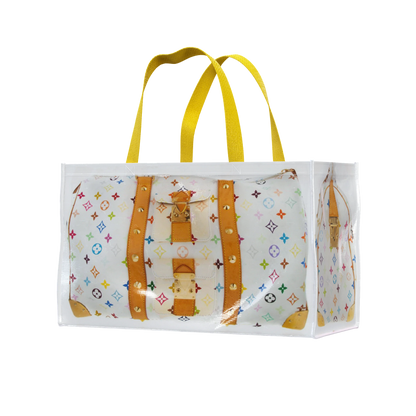 Tita Elvie Duffle Grocery Bag, Brown Canvas, Large