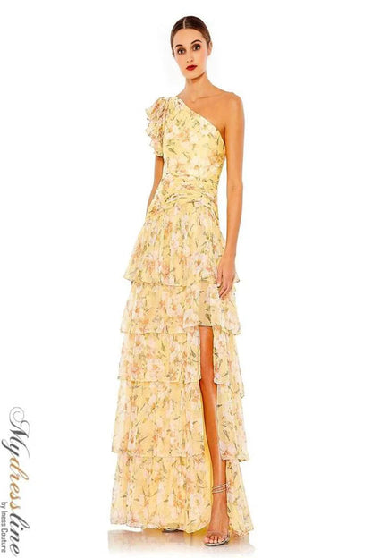 Long Formal One Shoulder Print Gown