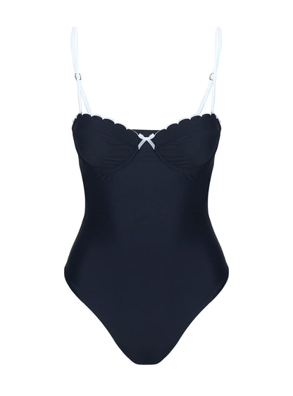 Claryssa Scallop One Piece Black