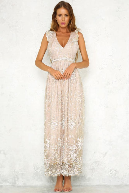 Glitter Trail Maxi Dress Bronze