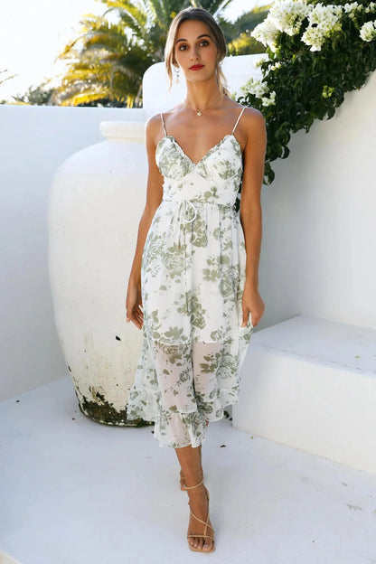 Lets Have Fun Midi Dress Green